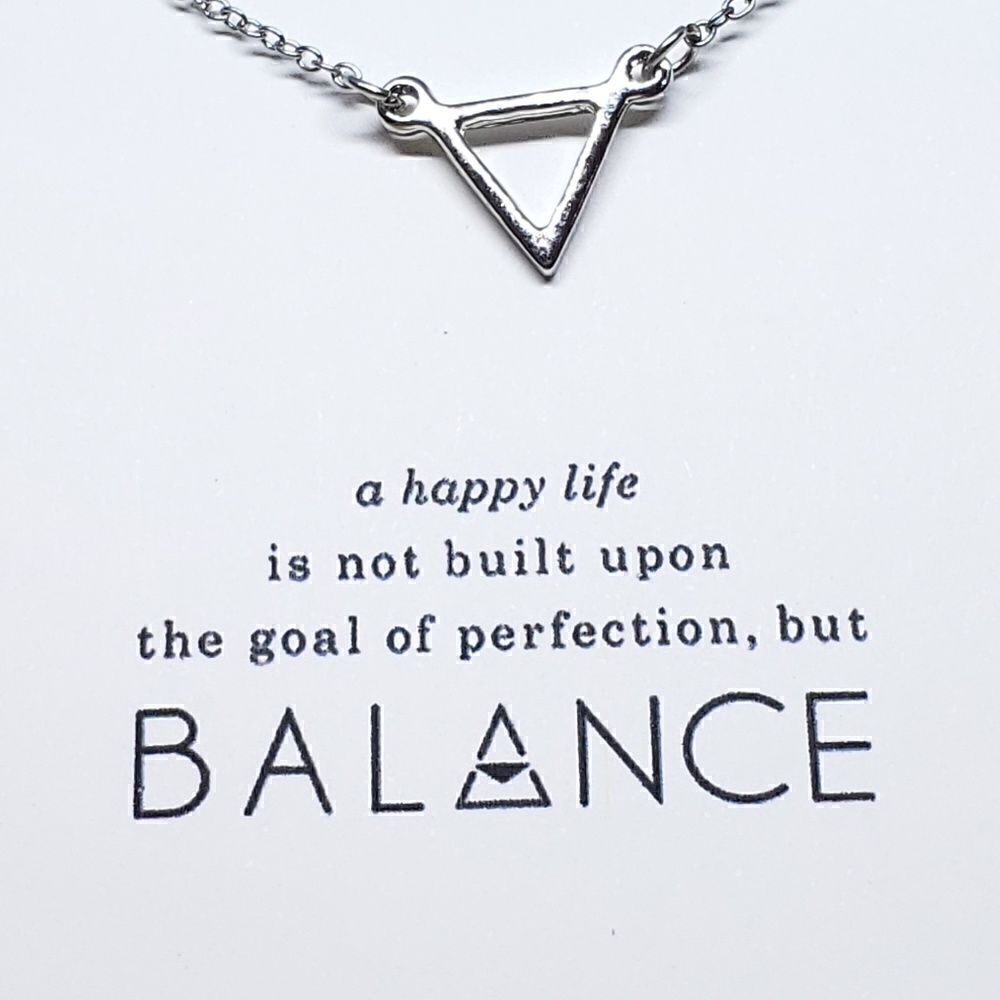 BALANCE NECKLACE NIP silver-tone Great Gift